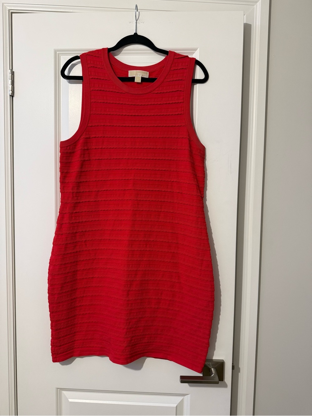 Michael Kors Red Sleeveless Textured Knit Tank Dress - Picture 2 of 5